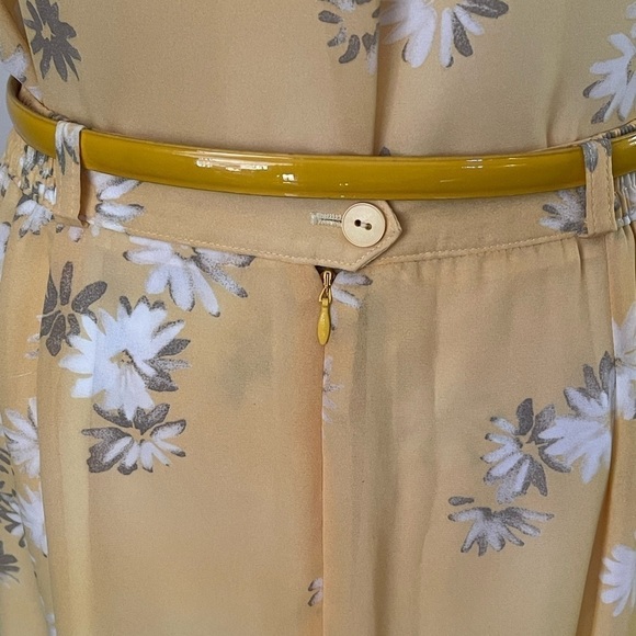 Vintage LUCIA maxi skirt and SS top set sz 10 yellow fabric with white flowers - Picture 5 of 13